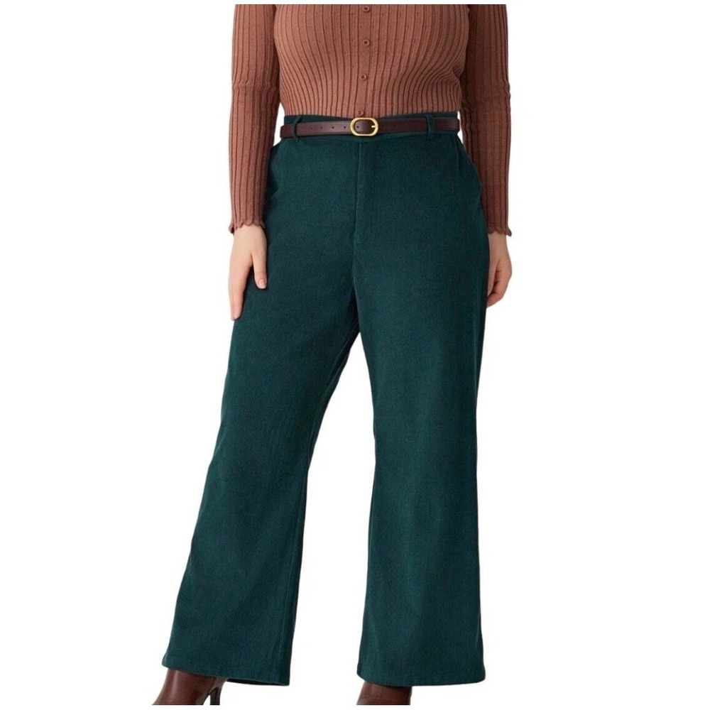 Cider Corduroy Wide Leg Green Pants Womens‎ Sz XL Brand New Academia Preppy Boho